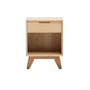 Rho Single Drawer Bedside Table - Oak - 0