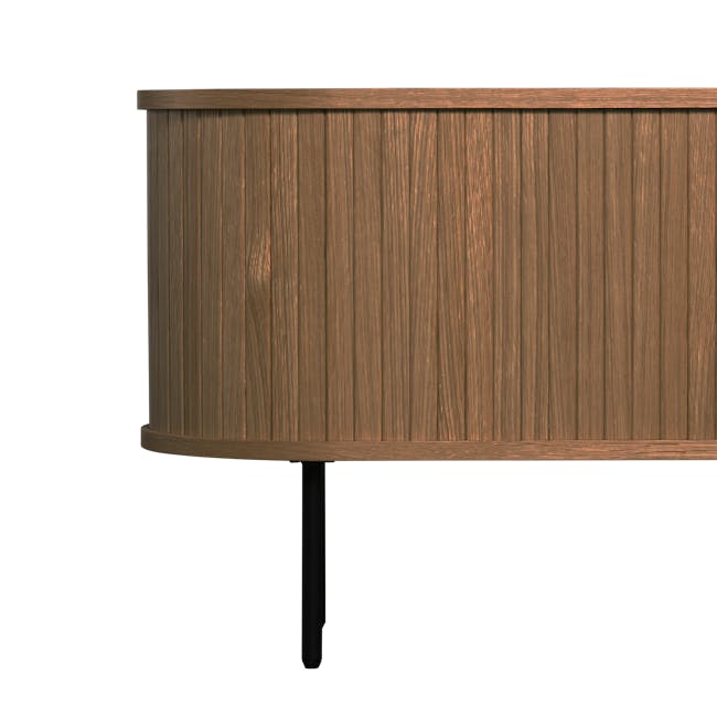 Nola TV Console 1.5m - Walnut - 9 - Wooden panel, vertical slats, natural wood texture, brown wood color, rustic design