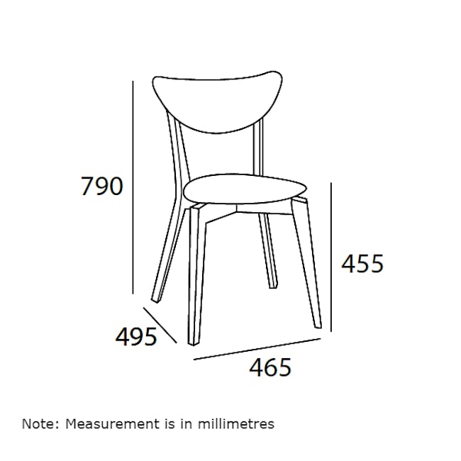 Harold Dining Table 1.5m in Cocoa with Harold Bench 1m with 2 Harold Dining Chairs in Seal - 24 - Modern minimalist chair