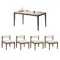 Adelyn Dining Table 1.2m (Sintered Stone) with 4 Niel Chairs in Walnut