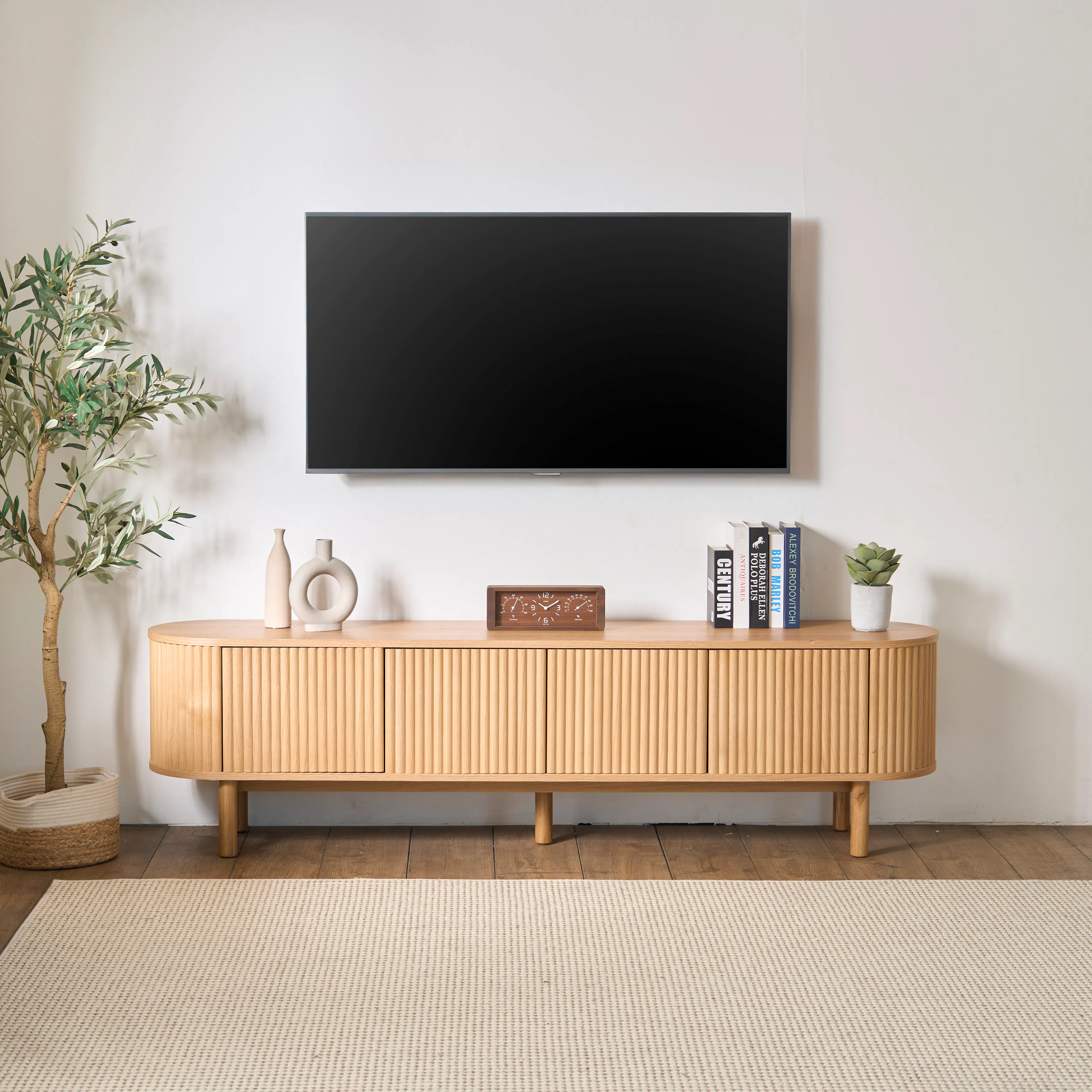(As-is) Gionne TV Console 2m - Oak - 13