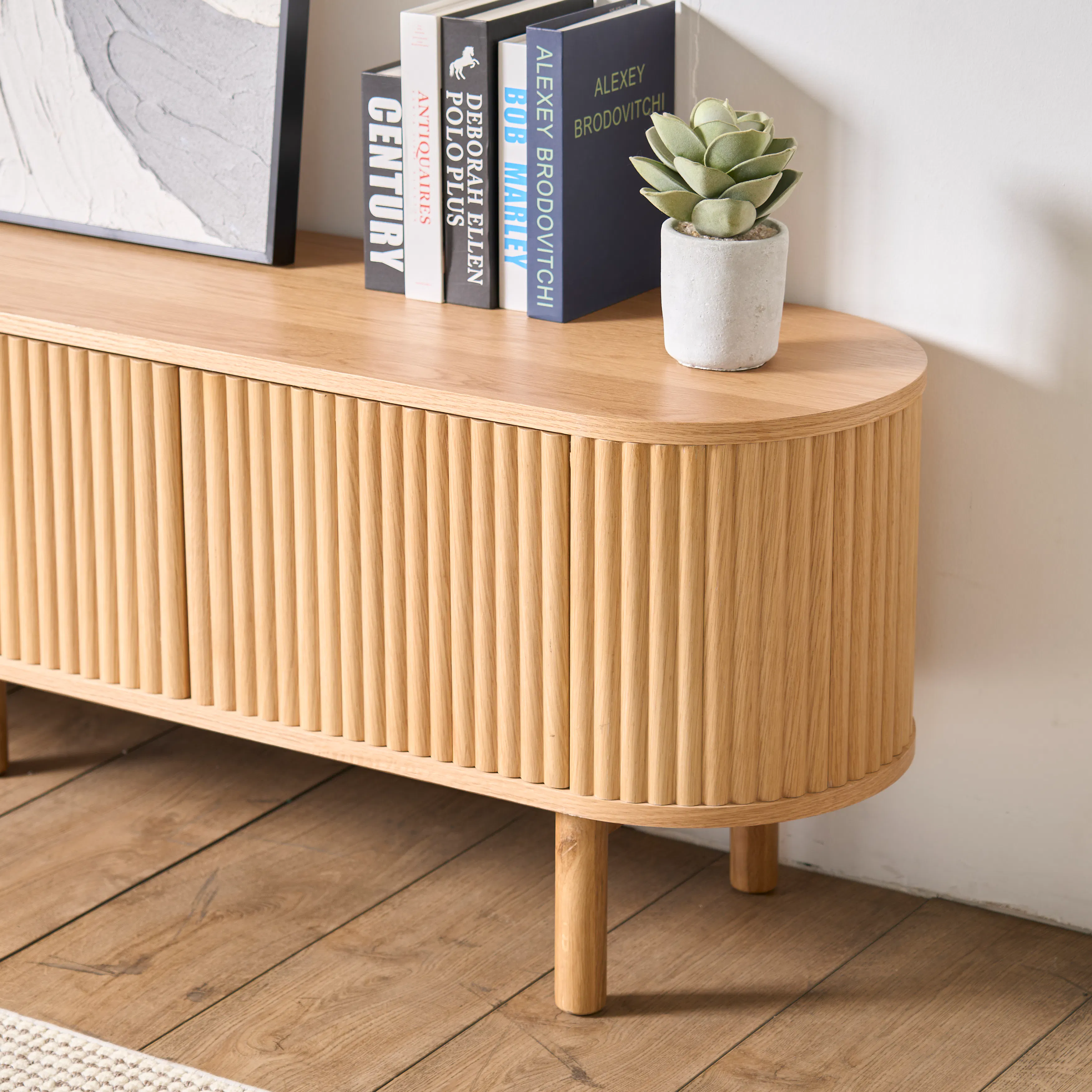 (As-is) Gionne TV Console 2m - Oak - 14