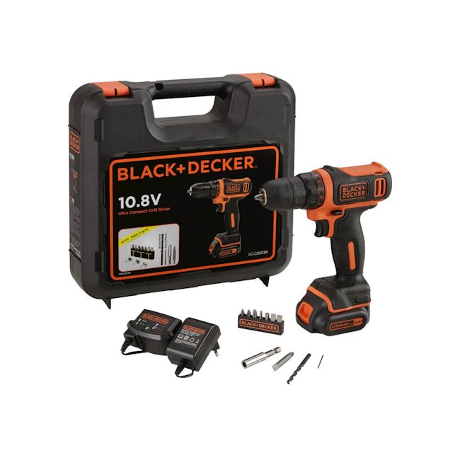 Black & Decker 10.8v Drill Driver in Kitbox - 0