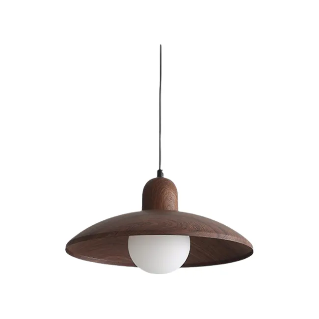 Kenya Pendant Lamp - Walnut - 3 - Wooden pendant light, modern design, elegant ceiling fixture, stylish lampshade