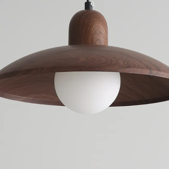 Kenya Pendant Lamp - Walnut - 8 - Wooden ceiling fan, modern lighting fixture, elegant design, wooden panel, wood grain