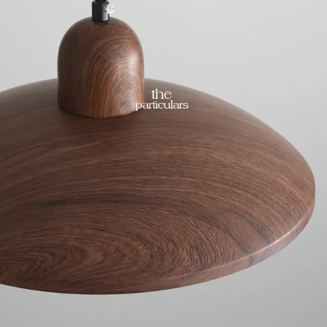 Kenya Pendant Lamp - Walnut - 9 - Elegant wooden lampshade, Rich wood finish design, Classic lamp with curved top, Modern