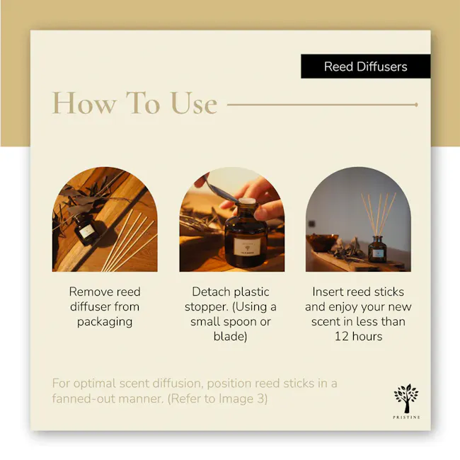 Pristine Arome Home Scent Refill 180ml - Sakura (Refill + Reed Stick Set) - 6 - Remove reed diffuser from packaging, detach