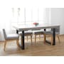 Titus Concrete Dining Table 1.6m with Titus Concrete Bench 1.4m and 2 Greta Chairs in Black - 2