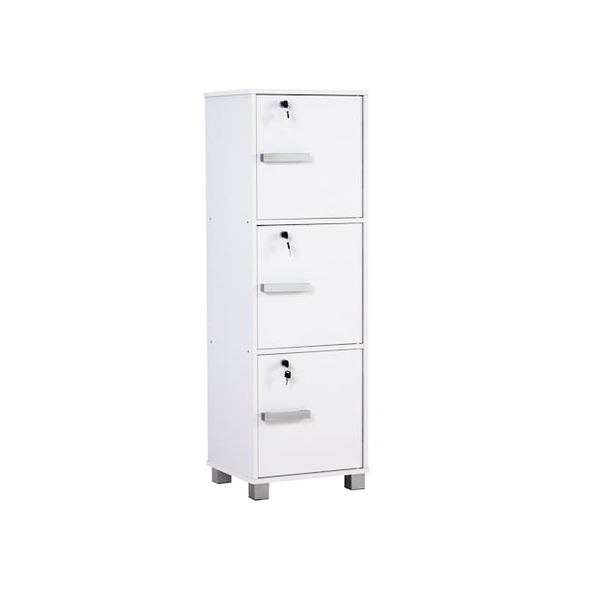 Naya 3 Door Cabinet - White - 0
