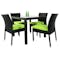 Monde 4 Chair Outdoor Dining Set - Green Cushion