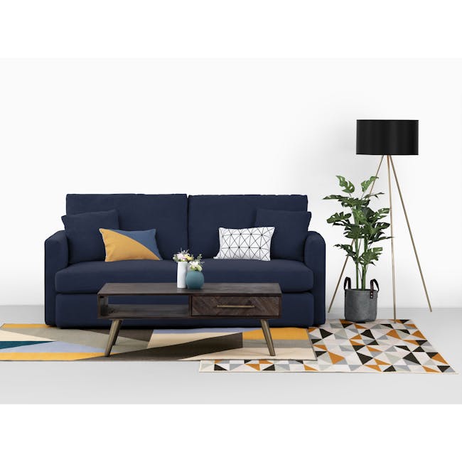 Ashley 3 Seater Sofa in Navy with Lowell Lounge Chair in Silver - 3