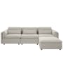 Liam 4 Seater Sofa with Ottoman - Ivory - 0