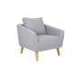 Hana 3 Seater Sofa with Hana Armchair - Light Grey - 7