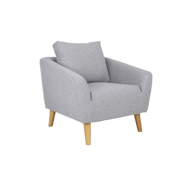 Hana 3 Seater Sofa with Hana Armchair - Light Grey - 6