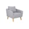 Hana 3 Seater Sofa with Hana Armchair - Light Grey - 6