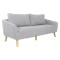 Hana 3 Seater Sofa with Hana Armchair - Light Grey - 3
