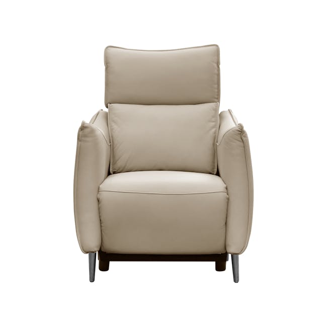 Cole Recliner Armchair - Beige (Genuine Cowhide + Faux Leather) - 1