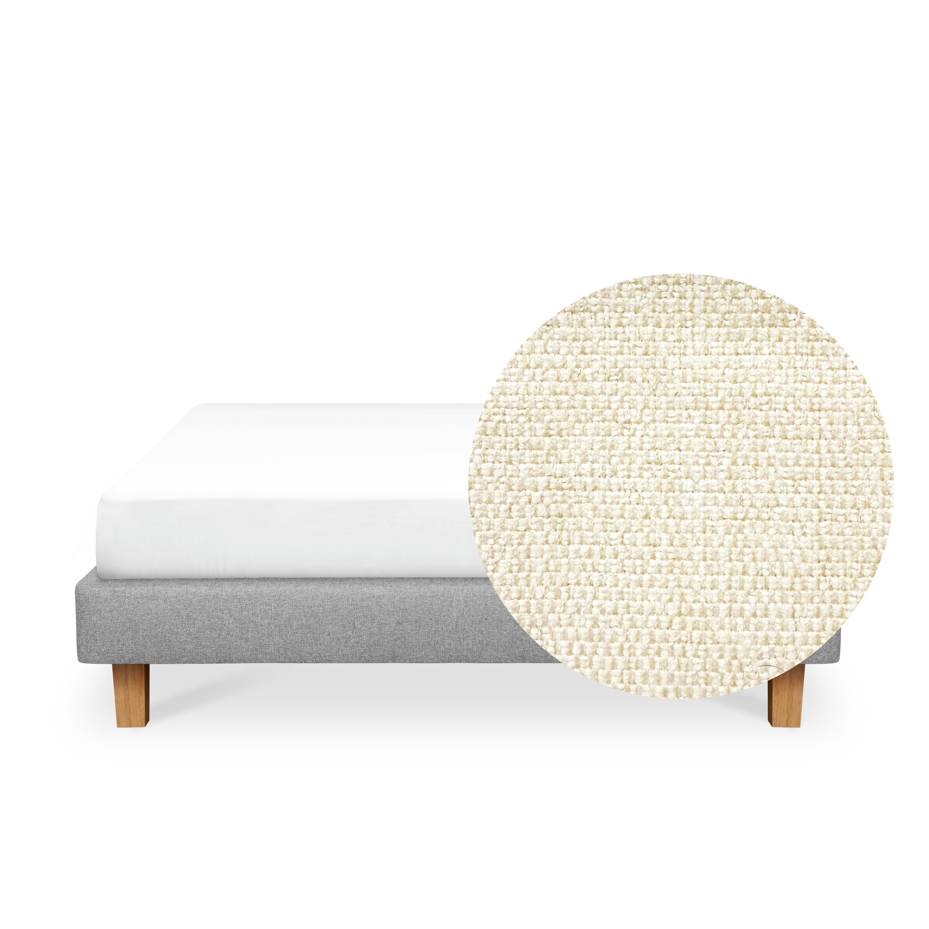 ESSENTIALS Queen Divan Bed - Oat (Eco Clean Fabric)