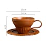 Koda Ceramic Coffee Cup & Saucer - Caramel - 4