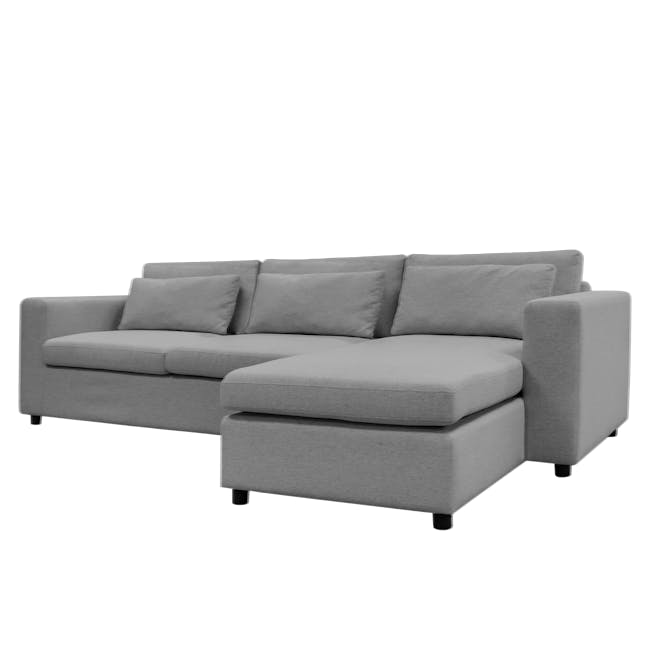Wesley L-Shaped Sofa -  Ash Grey (Fully Removable Covers) - 4