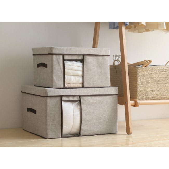 Jane Fabric Storage Case - Slate Grey - Large - 1