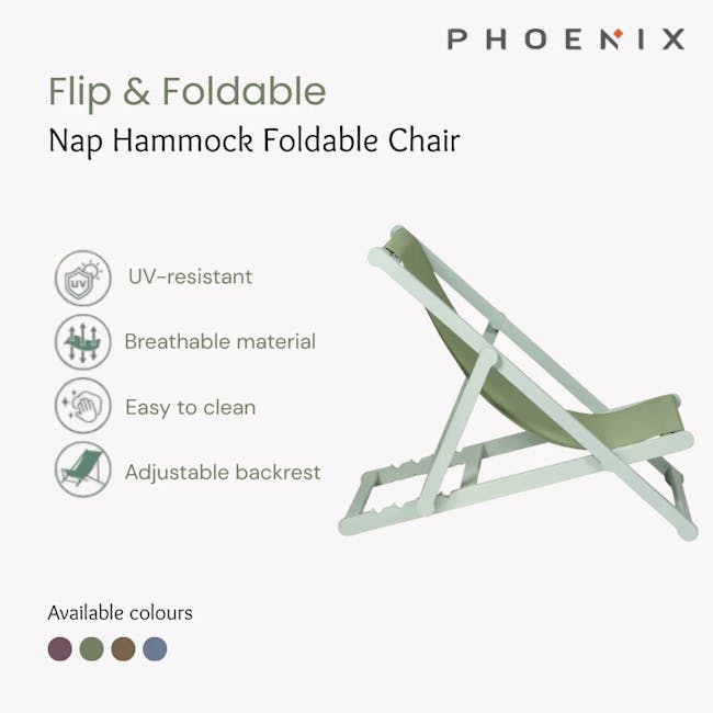 Nap Hammock Foldable Lounge Chair - Green - 17
