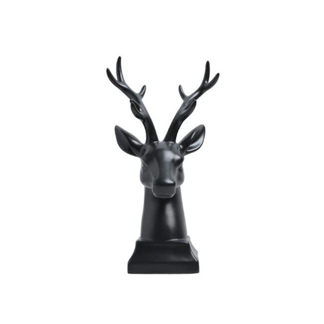 Deer Head Decor/Bookends (Set of 2) - Black - 0