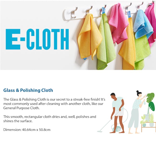 e-cloth Glass and Polishing Eco Cleaning Cloth - Lime Green - 3