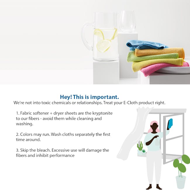 e-cloth Glass and Polishing Eco Cleaning Cloth - Lime Green - 1