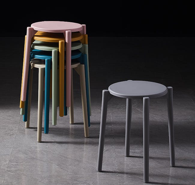 Olly Pastel Stackable Stool - Taupe - 3