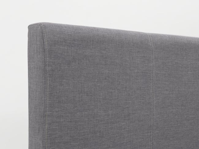 ESSENTIALS Single Headboard Divan Bed - Grey (Fabric) - 6
