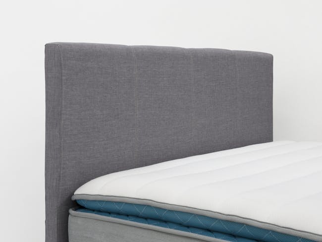 ESSENTIALS Single Headboard Divan Bed - Grey (Fabric) - 7