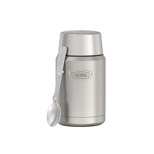 Thermos® ICON™ Food Jar 24oz with Foldable Spoon (IS3012) - Matte Stainless Steel - 1