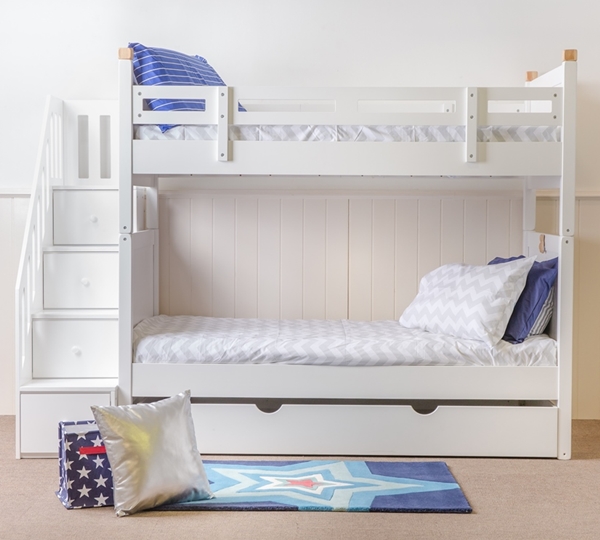 single bunk beds with mattresses