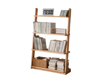 Hibana Leaning Display Bookshelf 0.8m - Oak