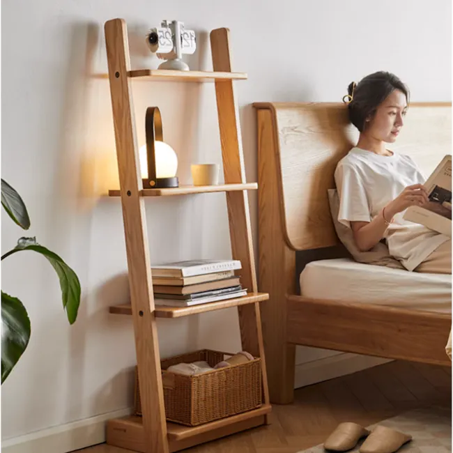 Hibana Leaning Display Bookshelf 0.8m - Walnut - 10