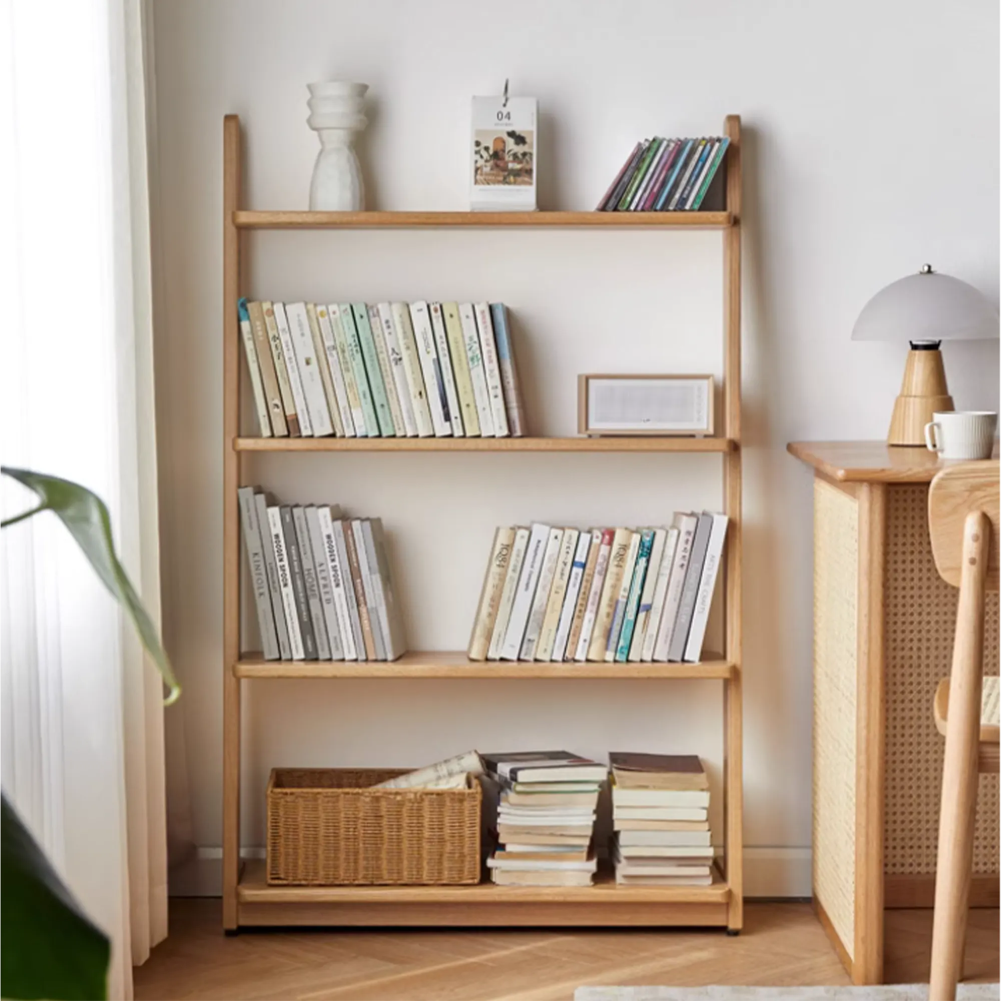Hibana Leaning Display Bookshelf 0.8m - Walnut - 7