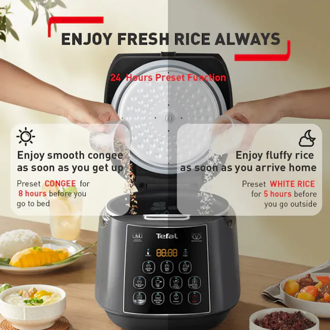 Tefal Easy Rice Plus Fuzzy Logic Spherical 1.8L Rice Cooker (RK736B) - 3