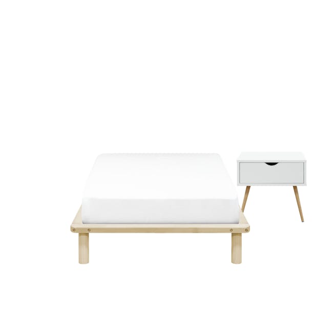 Hiro Single Platform Bed with 1 Dallas Bedside Table - 0