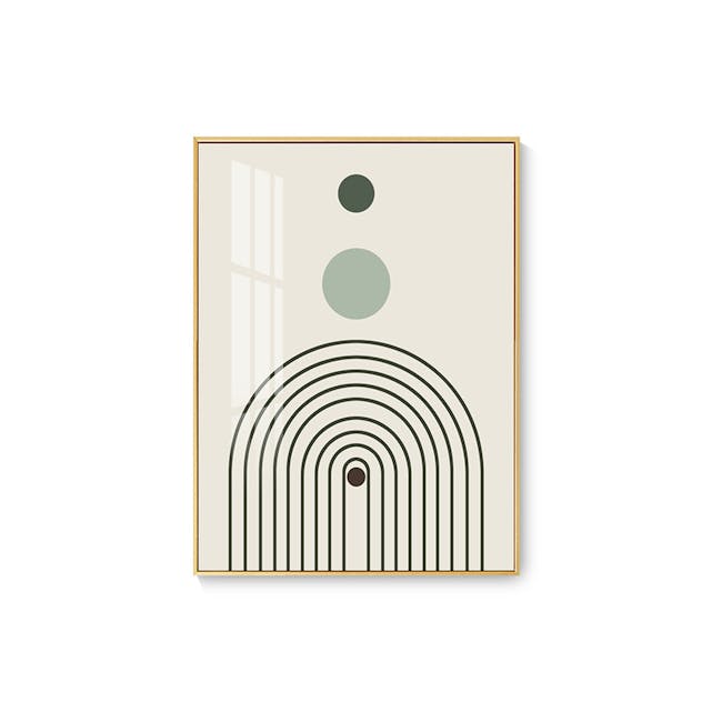 Moment Framed Canvas 40cm x 60cm (Set of 3) - 2 - Minimalist art, abstract design, geometric shapes, concentric circles
