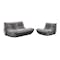 Hayward 2 Seater Low Sofa with Hayward 1 Seater Low Sofa - Warm Grey (Velvet) - 0