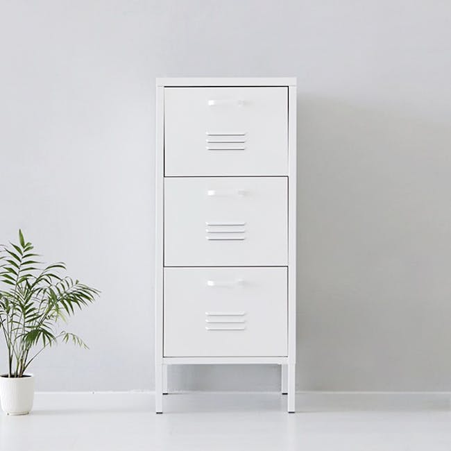 Olavi 3 TIer Metal Cabinet - White - 3