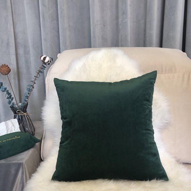 Alyssa Velvet Cushion Cover - Emerald - 2