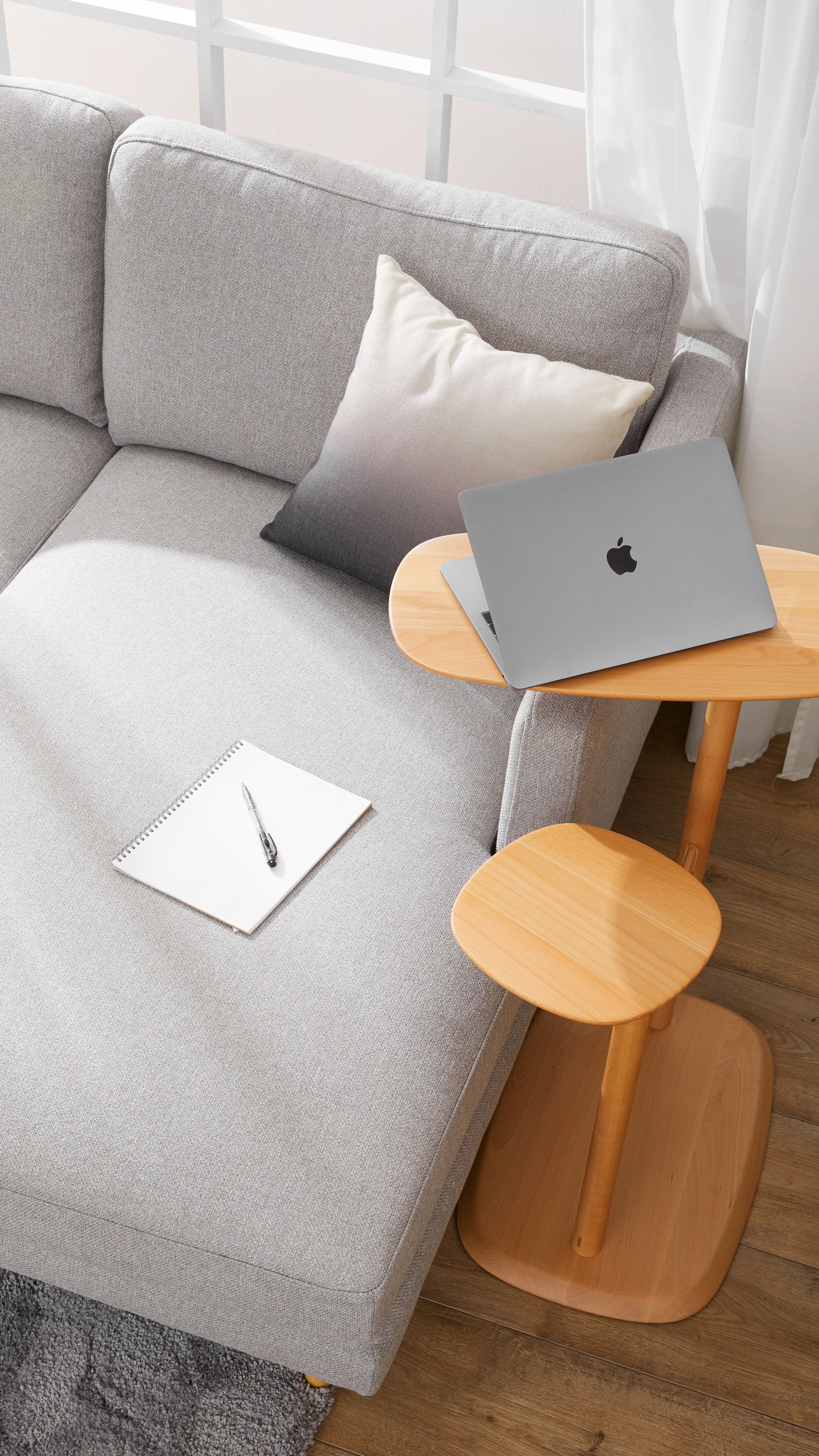 light walnut side table