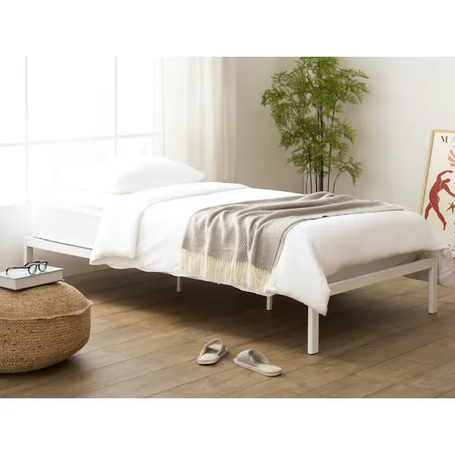 (As-is) Yves Super Single Metal Divan Bed - White - 8