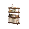 Fika 4-Tier Narrow Trolley 0.6m - Walnut