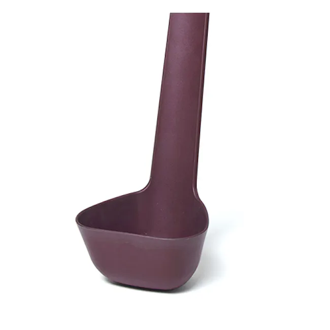 OMMO Tools Ladle - Eggplant - 3 - Magnetic cooking spoon, silicone handle, dark purple color, ergonomic design, kitchen