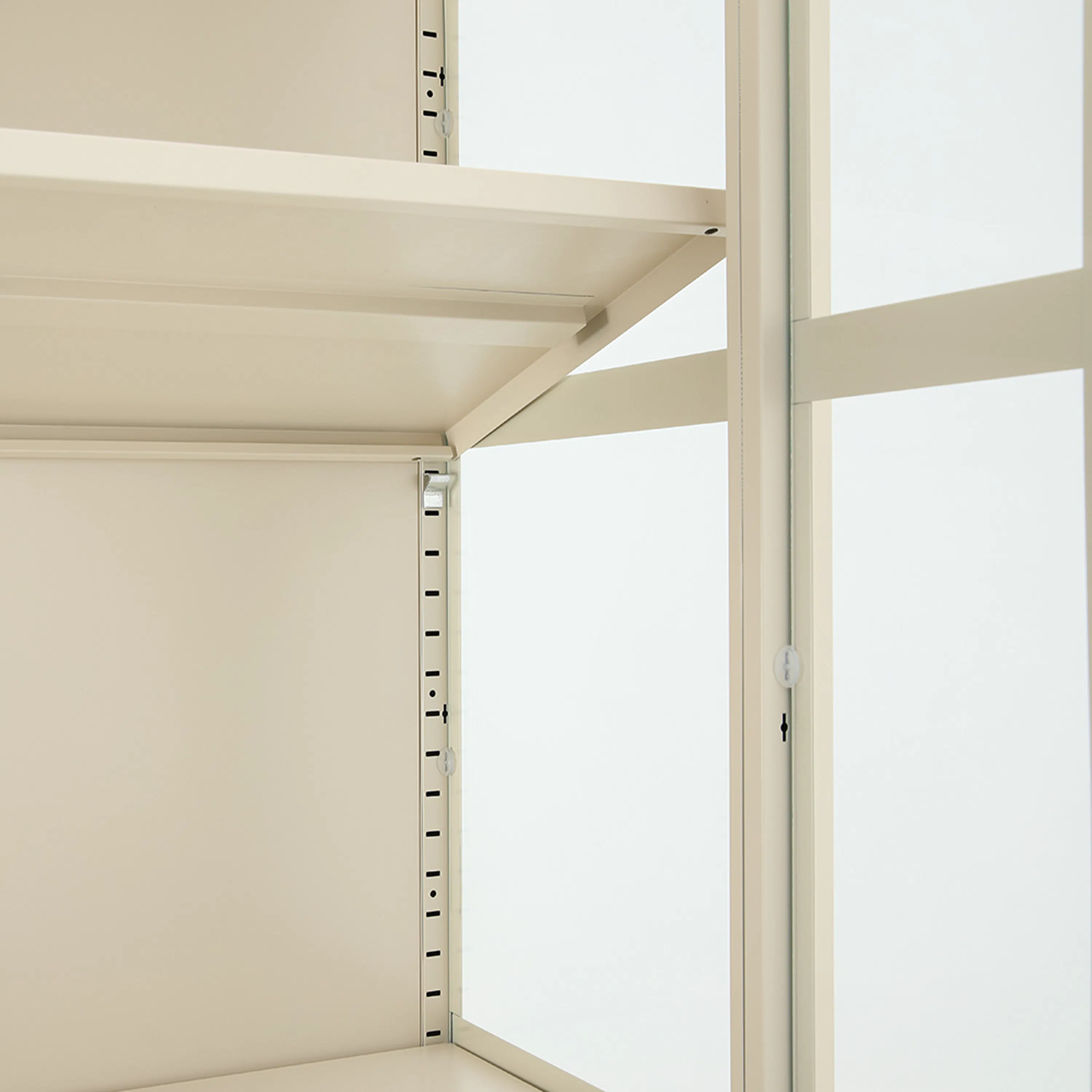Shangri Tall Glass Cabinet - Cream - 7