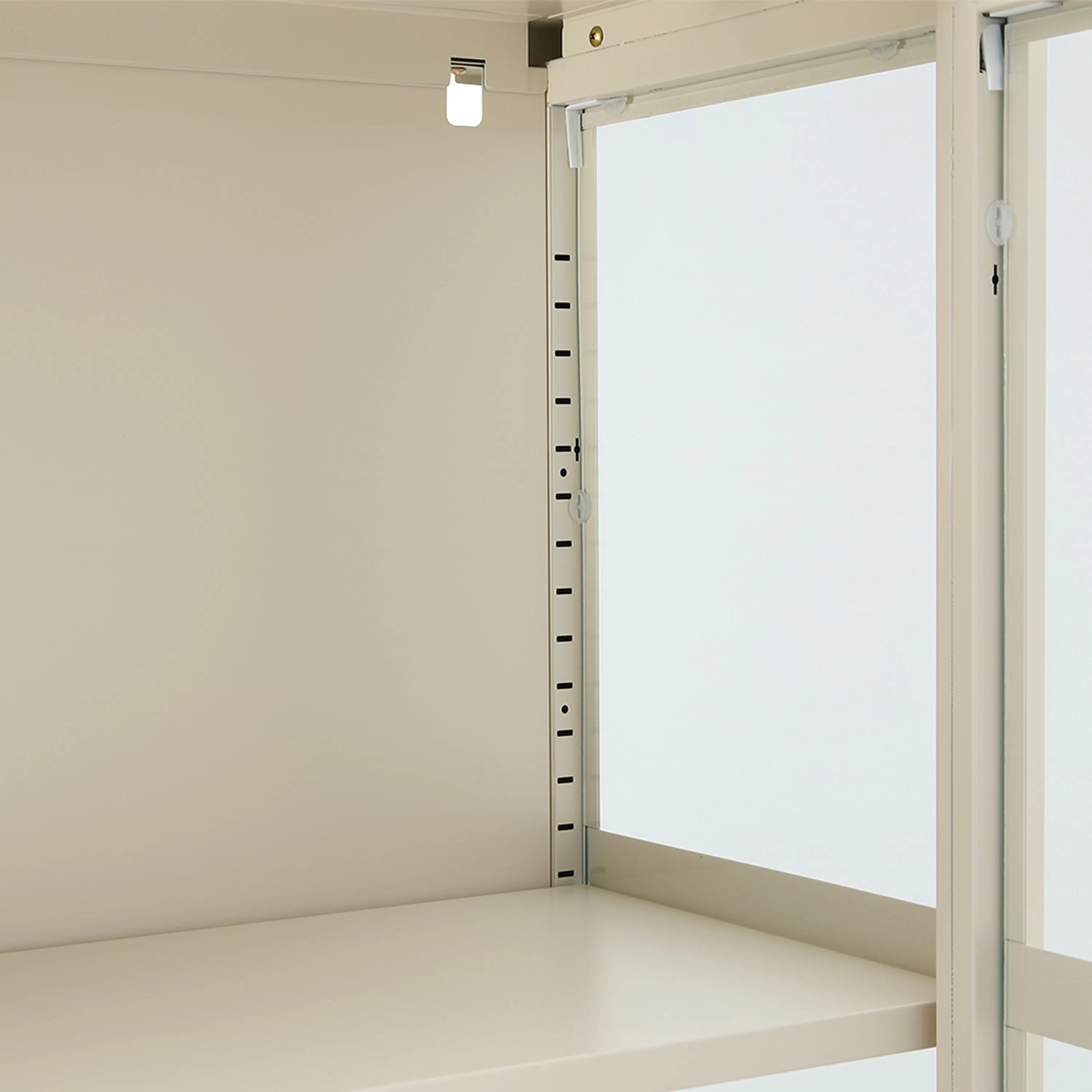 Shangri Tall Glass Cabinet - Cream - 9