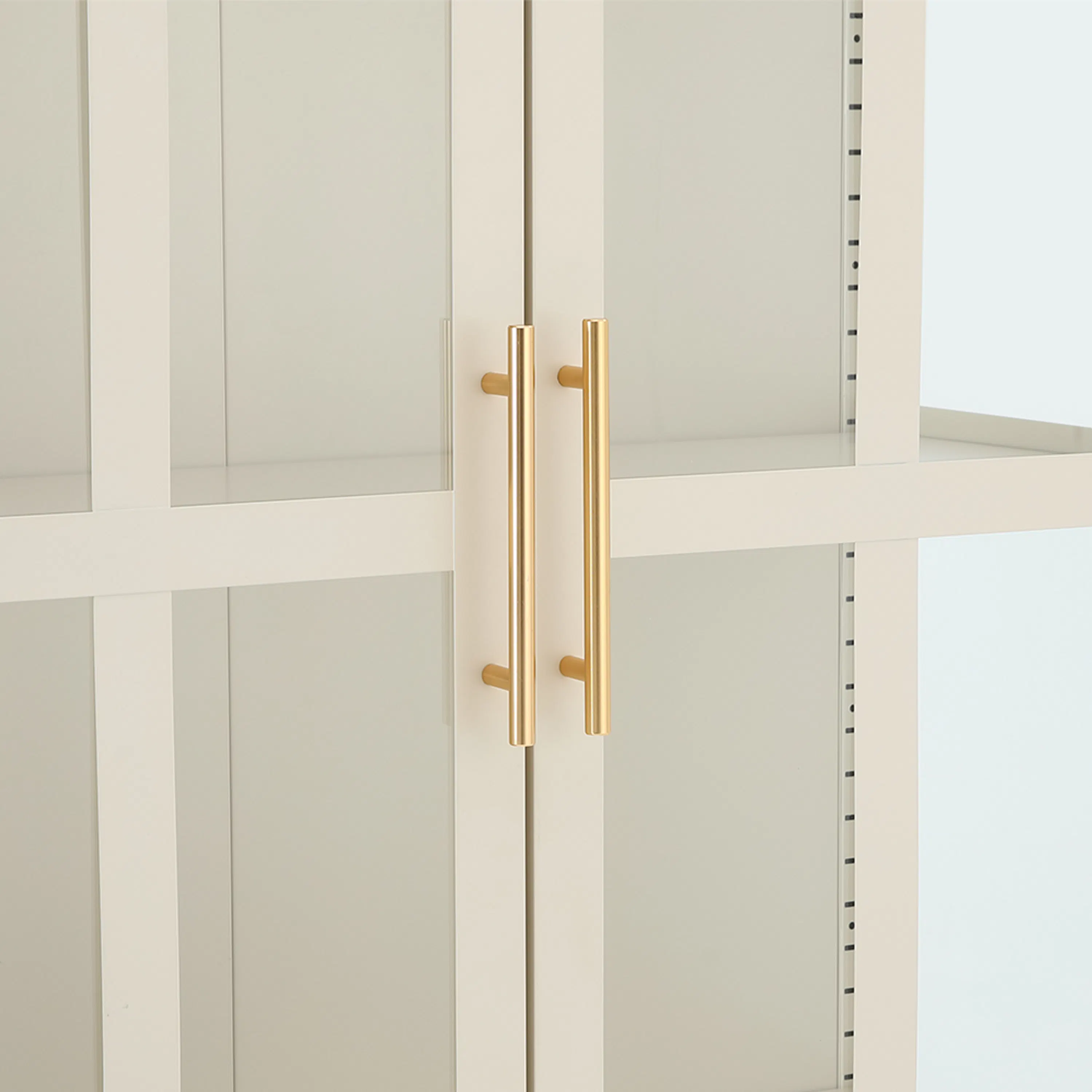 Shangri Tall Glass Cabinet - Cream - 11